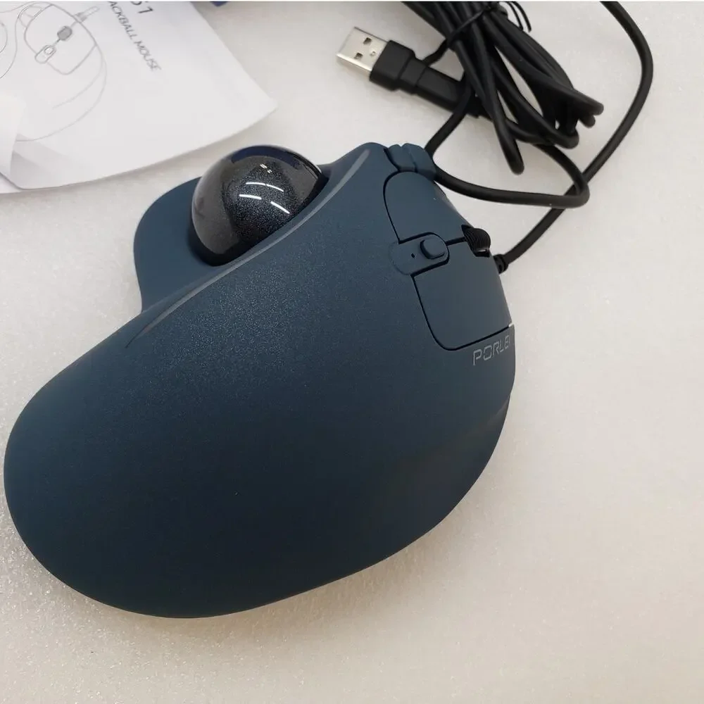PORLEI TM551 Wired Trackball Mouse Ergonomic Optical 5-Button